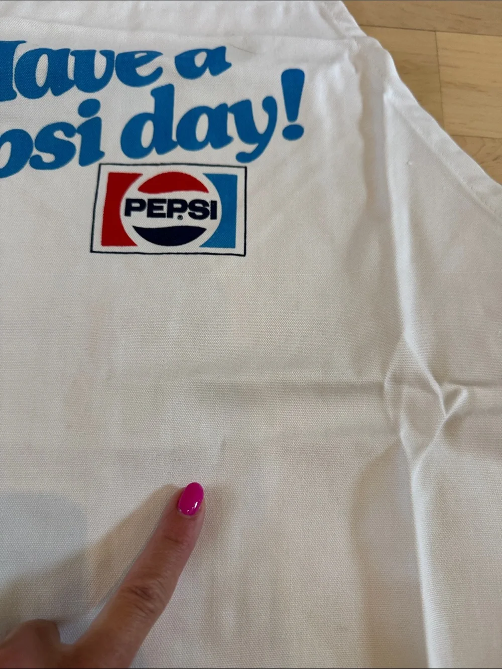 Vintage-NOS-Have A Pepsi Day! Chef Set-Apron-Hat-Oven Mitt-80s-Read